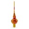 Luxurious Crimson Red with Golden Glitter Glass Christmas Tree Topper